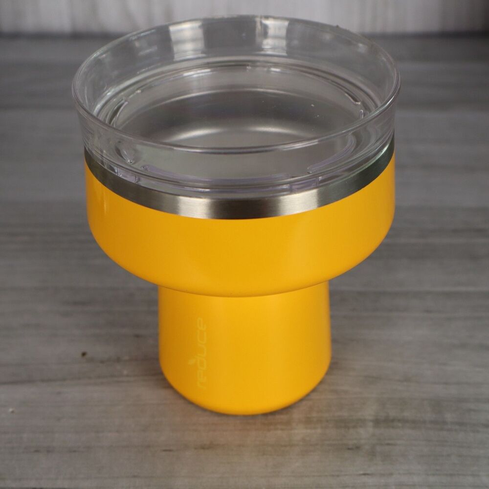 Reduce 12oz Saltini Tumbler Glass Insulated Margarita Sip Lid - vibrant yellow